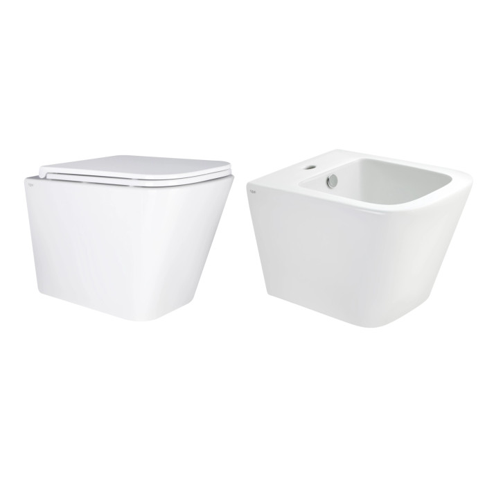 Комплект Qtap Tern 2 в 1: унітаз підвісний Ultra Quiet + біде підвісне (QT1733052EUQW47437)
