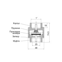 Зворотний клапан Icma з латунним штоком 1" №53 (83053AF05)