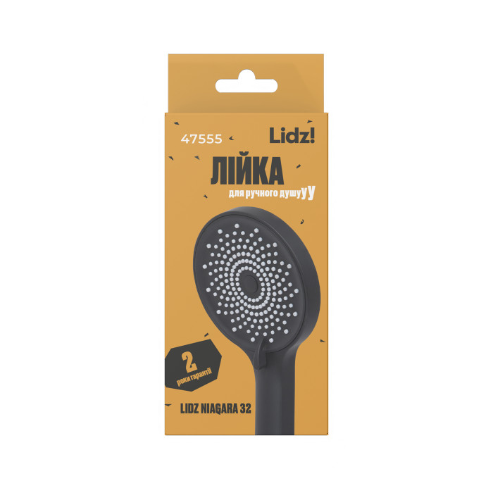 Лийка для ручного душа Lidz Niagara 32 120 мм округлая LDNIA32BLM47555 Matt Black (LDNIA32BLM47555)