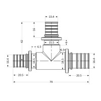 Трійник натяжний Icma №1039 d20х16х20 851039GWBOGW05 (851039GWBOGW05)