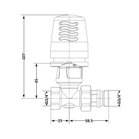 Кран радіаторний термостатичний Icma 3/4"ВЗ прямий №765+940 82765AE06940 (82765AE06940)
