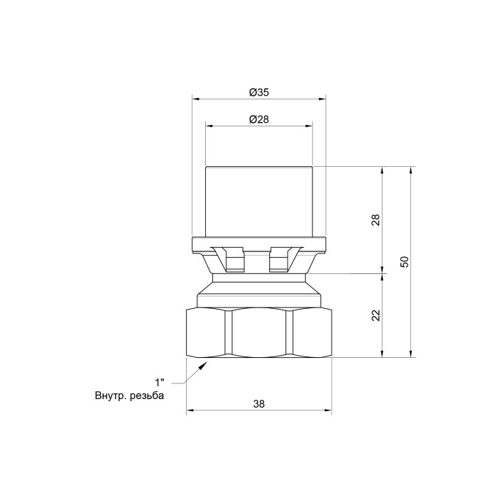 Переходник пресс Icma 26х1/2" ВР №401 (81401AFGP06)