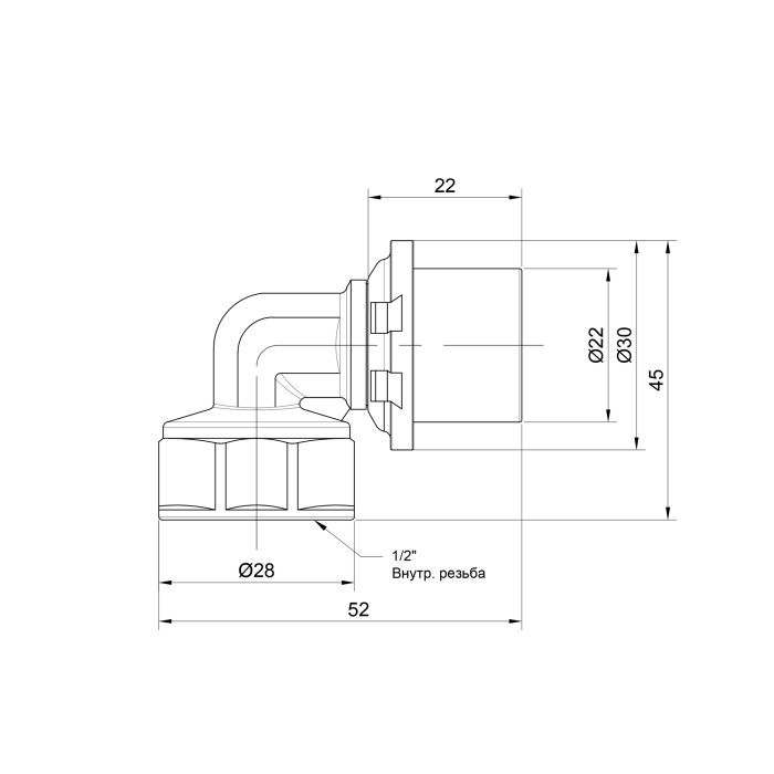 Кутик прес Icma 20х1/2" ВР №405 (81405ADBQ06)