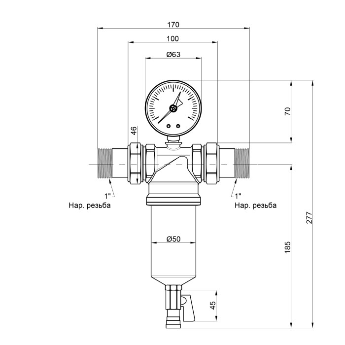 Самопромивний фільтр Icma 1" №751 (83751AF05)