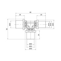 Трійник прес Icma 20х20х16 №406 (81406BQBQGH06)