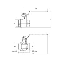 Кран кульовий SD Plus 2" 1/2 ВР для води (важіль) SD600W63 (SD600W63)