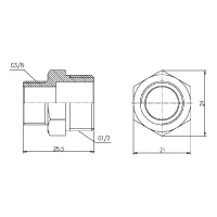 Ниппель редукционный SD Forte 1/2"х3/8" SF359159 (SF359159)