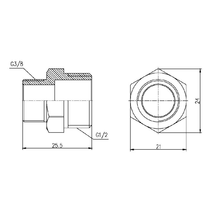 Ніпель редукційний SD Forte 1/2"х3/8" SF359159 (SF359159)