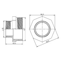 Ниппель редукционный SD Forte 2"х1" 1/4 SF3595032 (SF3595032)