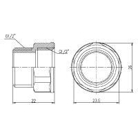 Перехід SD Forte 1/2" ВЗ SF3601515 (SF3601515)