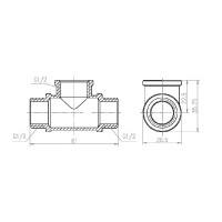Тройник SD Forte 1/2" ВЗЗ SF36615 (SF36615)