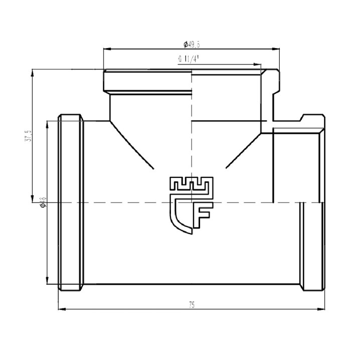 Тройник SD Forte 1" 1/4 ВР SF36132 (SF36132)