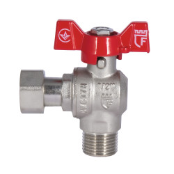 Кран кульовий з накидною гайкою SD Forte1/2" ВЗ для води кутовий SF224W15 (SF224W15)