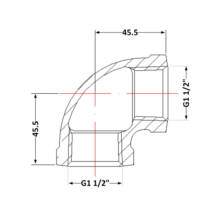 Кут чавунний 1" 1/2 ВР (КЧ30640)