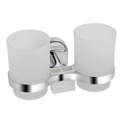 Склянка з тримачем Lidz Oreo 0402 подвійний настінний (матове скло) LDORE0402CRM22164 Chrome (LDORE0402CRM22164)