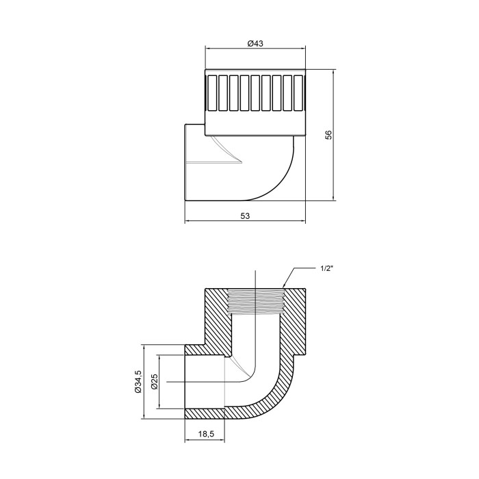 Уголок PPR Thermo Alliance 25х1/2" ВР (DSE202)