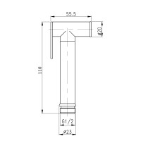 Лійка для гігієнічного душу Qtap Rucni округла QTCRMB020 Chrome (Bidet) (QTCRMB020)