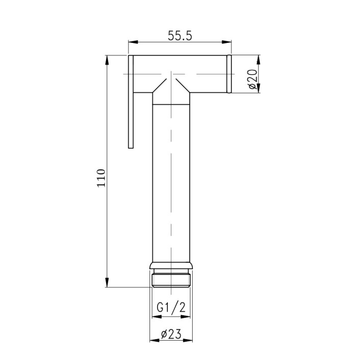 Лійка для гігієнічного душу Qtap Rucni округла QTCRMB020 Chrome (Bidet) (QTCRMB020)