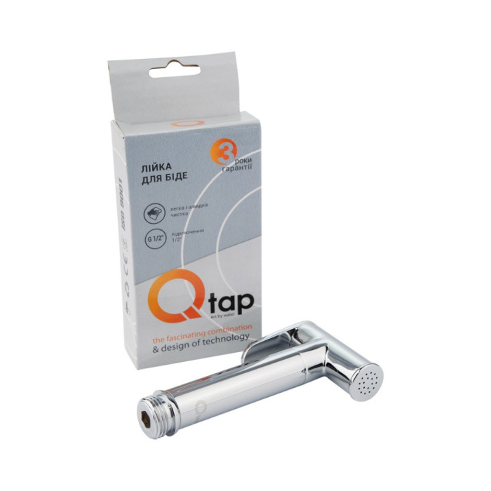 Лійка для гігієнічного душу Qtap Rucni округла QTCRMB020 Chrome (Bidet) (QTCRMB020)
