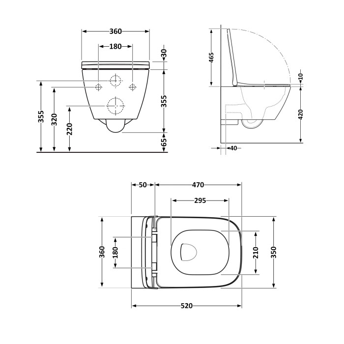 Унітаз підвісний Qtap Crow безобідковий з сідінням Soft-close QT05335170W (QT05335170W)