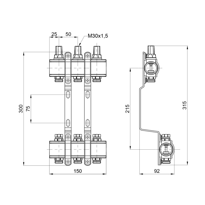 Коллектор SD Forte 1" 3 выхода SF002W3 (SF002W3)