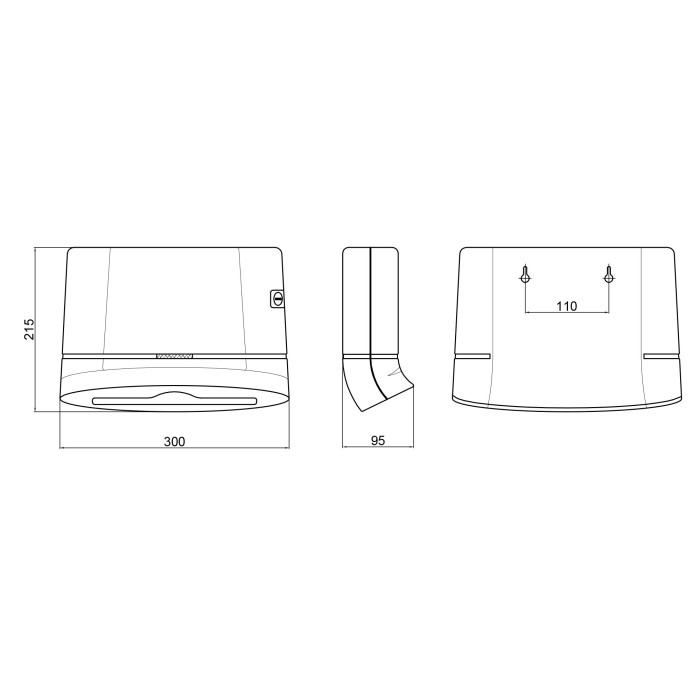Тримач для паперових рушників Qtap Pohodli 300 мм QTDR600BP Black (Pobut) (QTDR600BP)