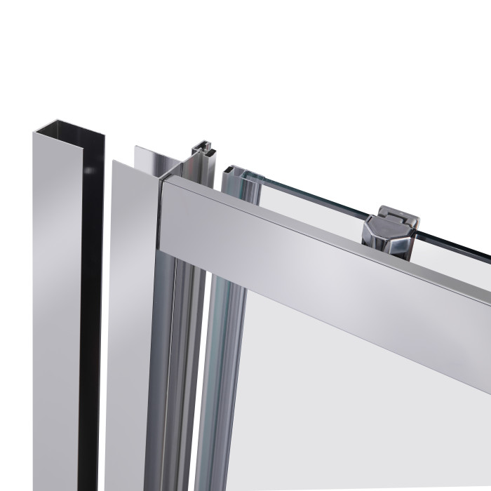 Душові двері в нішу Qtap Taurus CRM209-1.C6 90-100x185 см, скло Clear 6 мм, покриття CalcLess (TAUCRM2091C6)