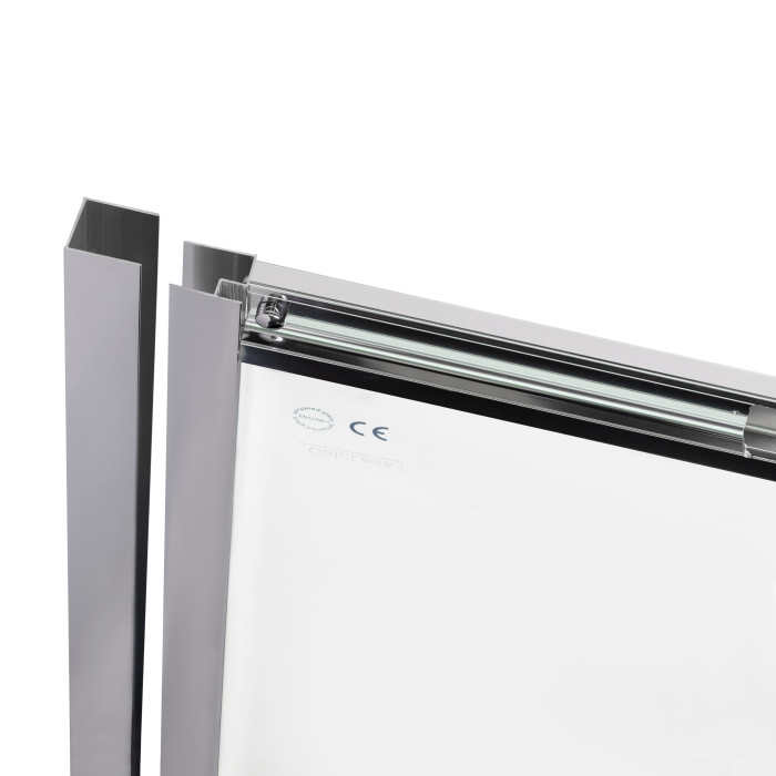 Душові двері в нішу Qtap Taurus CRM209-1.C6 90-100x185 см, скло Clear 6 мм, покриття CalcLess (TAUCRM2091C6)