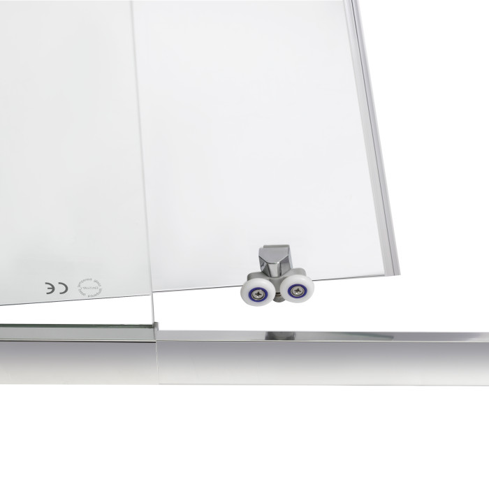 Душові двері в нішу Qtap Taurus CRM209-1.C6 90-100x185 см, скло Clear 6 мм, покриття CalcLess (TAUCRM2091C6)