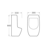 Пісуар підвісний Qtap Crow з краном-дозатором 390х330х660 White QT0588112HW (QT0588112HW)