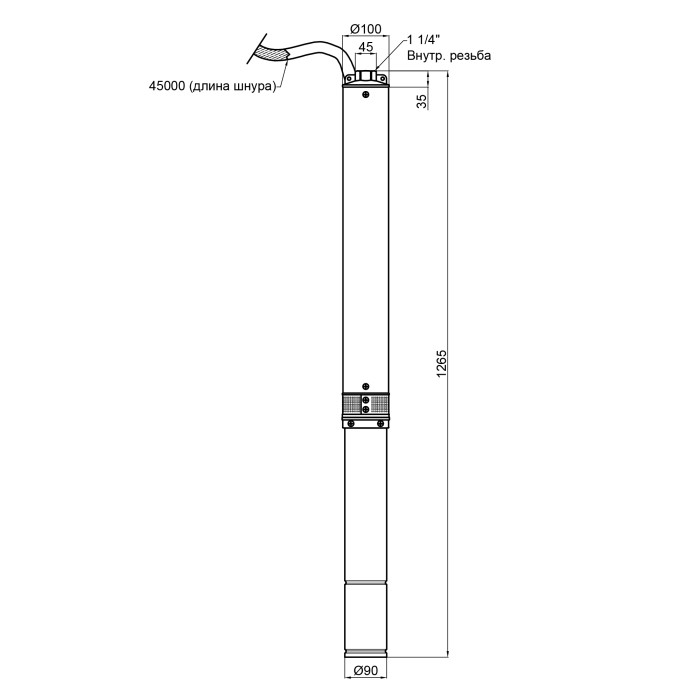 Насос заглибний відцентровий Thermo Alliance 4SSM4-18 1,5 кВт (TA4SSM41815)
