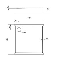 Душовий піддон Qtap Tern 308812C 80x80x12 см + сифон (TERN308812C)