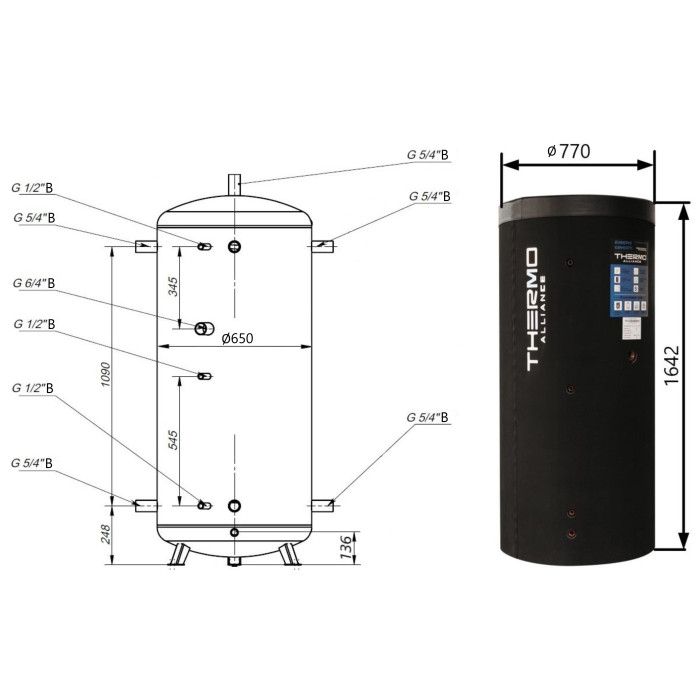 Теплоаккумулятор Thermo Alliance TA-ТАМ-00500 с изоляцией 60 мм (TAТАМ0050060)