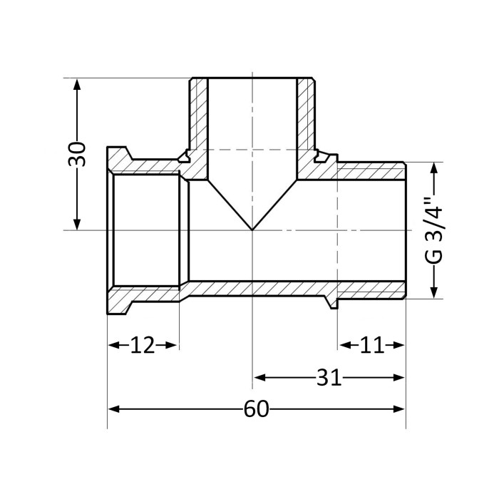 Трійник SD Plus 3/4" ВЗЗ SD41420 (SD41420)