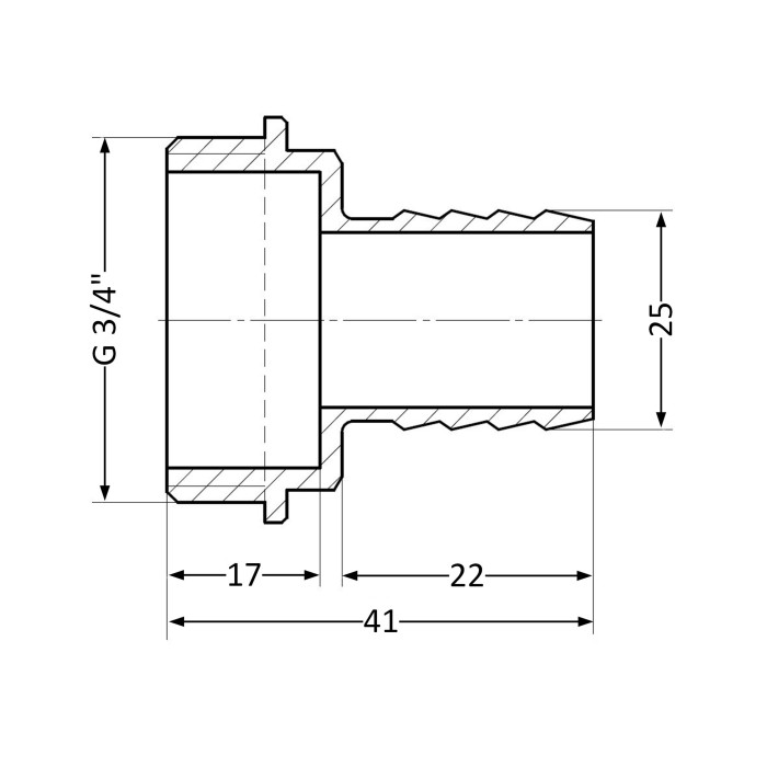 Штуцер SD Plus 25х3/4" ЗР SD4272025 (SD4272025)