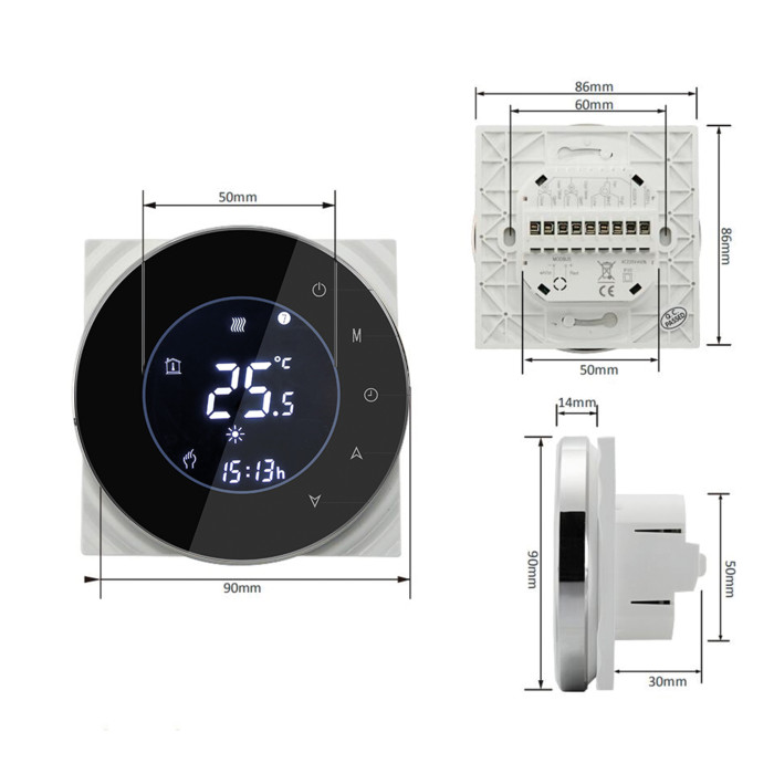 Провідний тиждневий термостат с WiFi BHT-6000-GALW ()