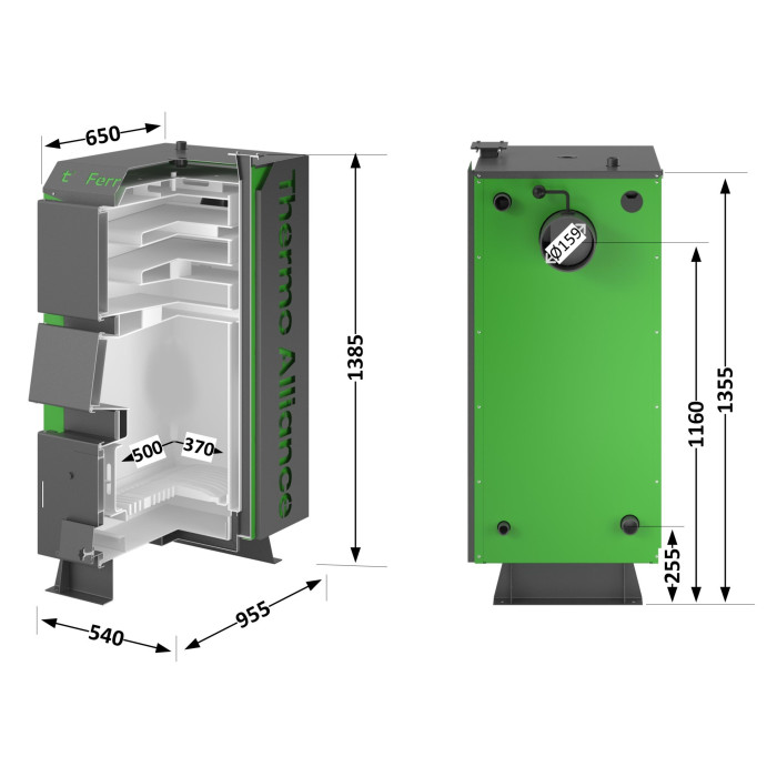 Котел твердопаливний сталевий Thermo Alliance Ferrum Plus V 4.0  FSF+ 30 (FSFPLUS30V40)