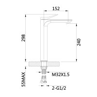 Змішувач для раковини Qtap Presto високий QTPRE269GRP45582 Graphite (QTPRE269GRP45582)