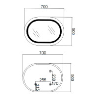 Дзеркало Qtap Gemini 500х700 з LED-підсвічуванням Touch, з антизапотіванням, з димером, рег. темп. кольору (3000-6500K) Reverse QT2578R5070 (QT2578R5070)