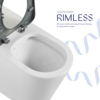 Унітаз підлоговий Qtap Freedom інклюзивний безбачковий Rimless безобідковий з сидінням Soft-close WHITE QT22223368W (QT22223368W)