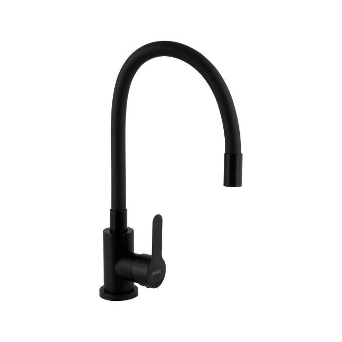 Змішувач для кухні Brinex Pure 015F3 з гнучким виливом   Black Matt BRIPUR015F3BLM (BRIPUR015F3BLM)
