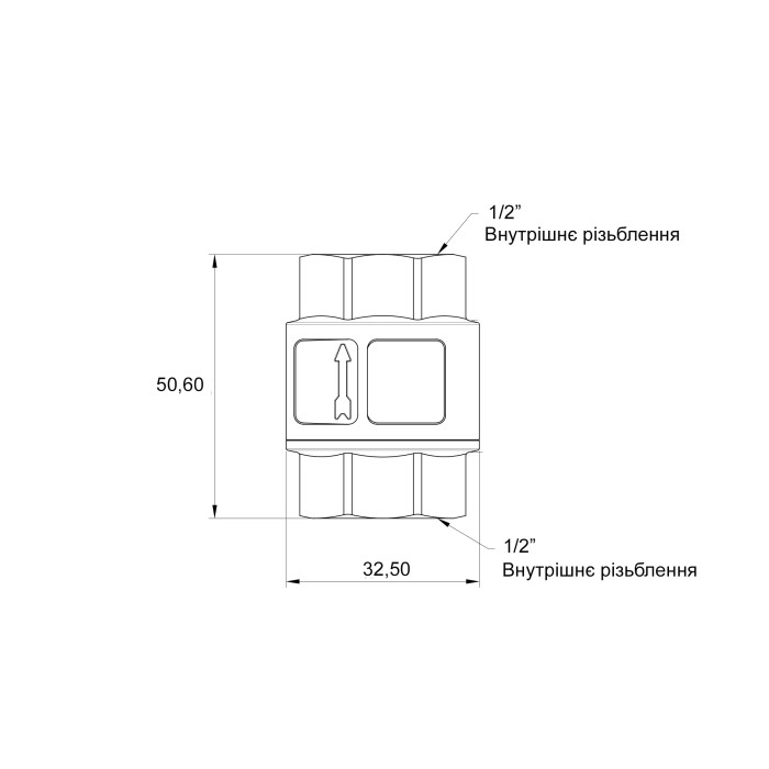 Зворотний клапан Thermo Alliance Standart з латунним штоком 1/2"ВВ посилений TAS246W15 (TAS246W15)