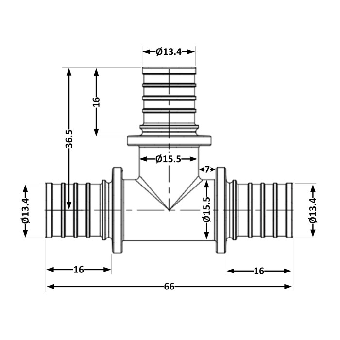 Трійник натяжний Icma №1038 (851038BO05)