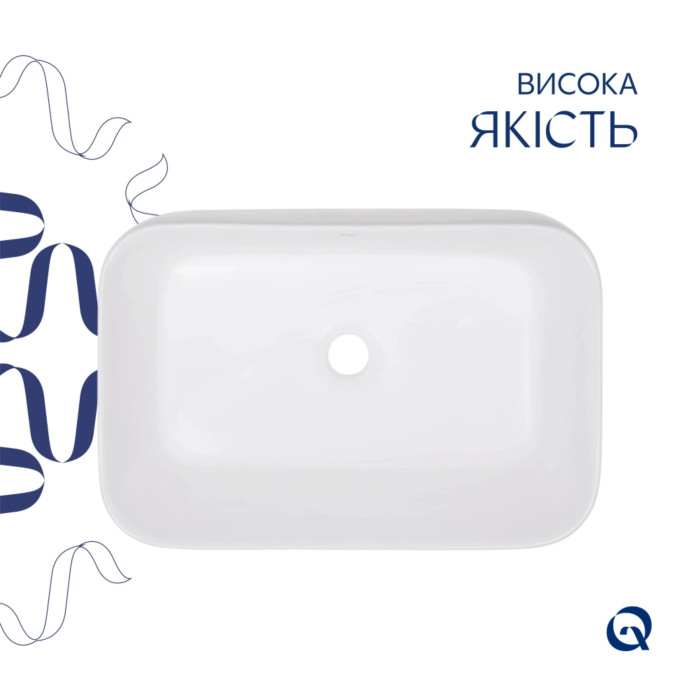 Комплект Qtap Scorpio: Раковина накладна 550x390x120 мм, White, прямокутна + Донний клапан Pop-up PU02 (QT14112243WN48463)