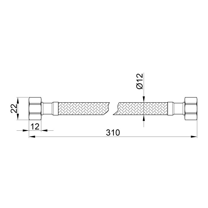 Гибкая подводка для воды SD Plus 30 см ГГ SD397W30 (SD397W30)