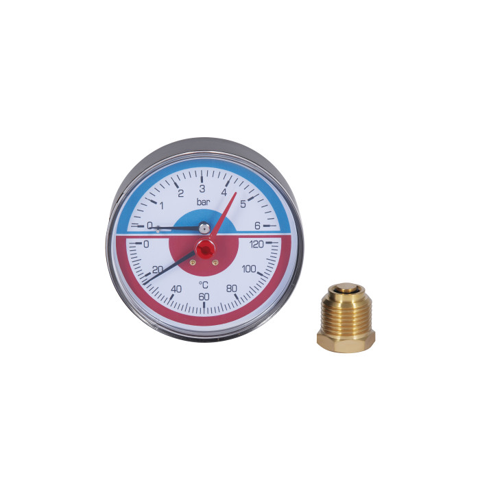 Термоманометр Icma 1/2" 0-6 бар, заднее подключение №259 (91259AD06120)