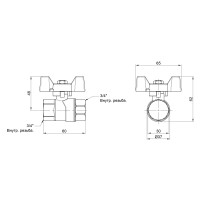 Кран шаровой SD Forte 3/4" ВР для воды (бабочка) SF602W20 (SF602W20)