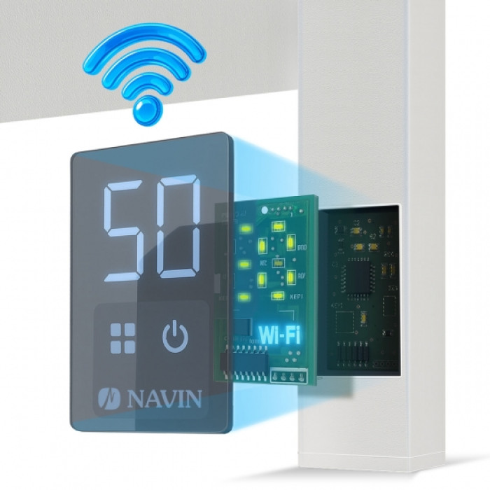 Рушникосушка Navin електрична Авангард, 1200х480х71мм, Wi-Fi, сталь, білий, праве підключення