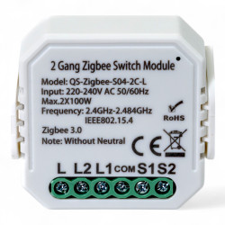 Розумний вимикач Tervix Pro Line ZigBee Switch (2 клавіші), без нуля (433141)
