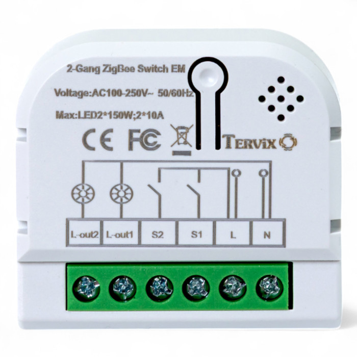Розумний вимикач Tervix Pro Line ZigBee Switch (2 клавіші) (433121)